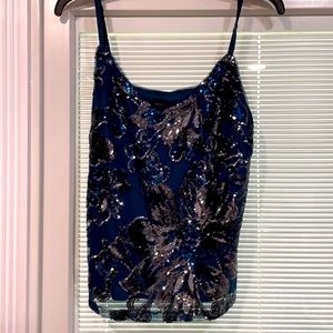 WHBM sequined tank top, NWT. Adjustable straps.
